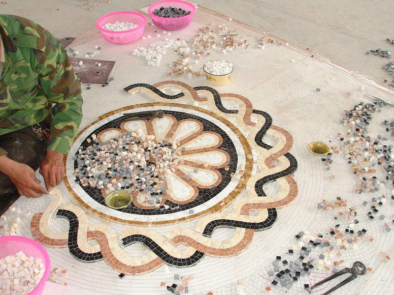 Mosaic Floor Design for Living Room